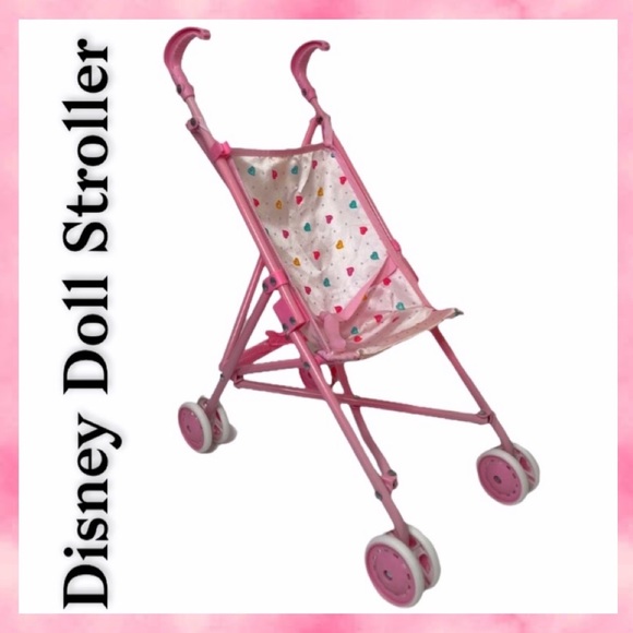 Disney Other - Disney Baby Doll Stroller Pink Satin Hearts Princess Doll Stroller